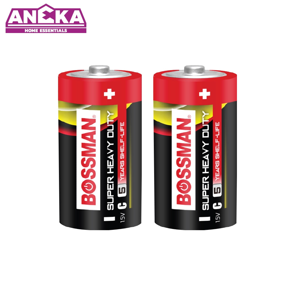 BOSSMAN Super-Heavy Duty Battery D x 2pcs/card
