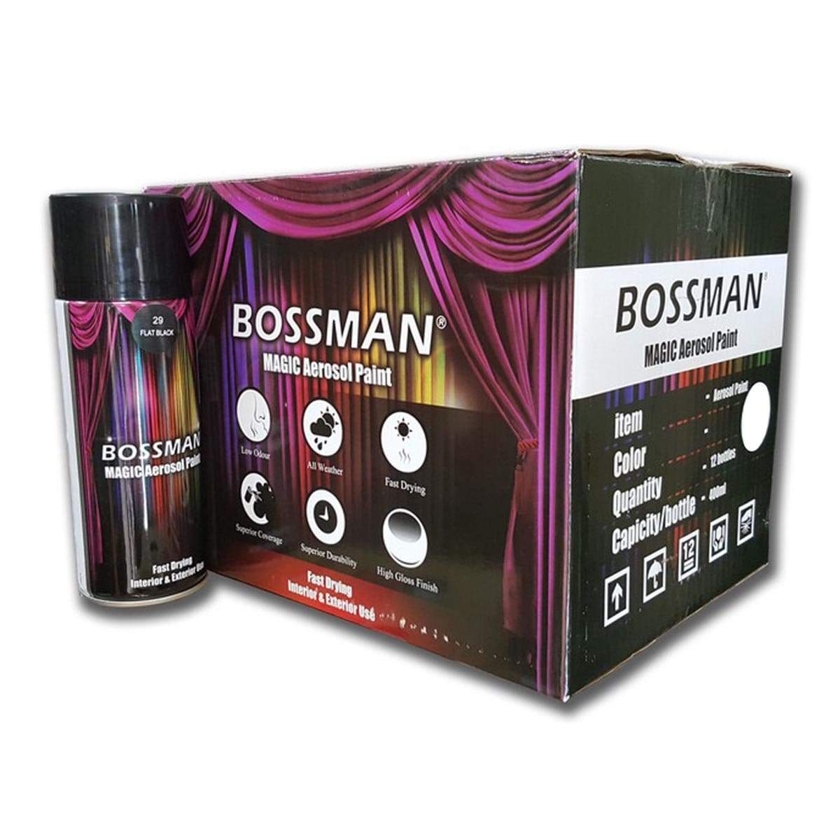 Bossman Matt White Aerosol Paint (3) 1pc