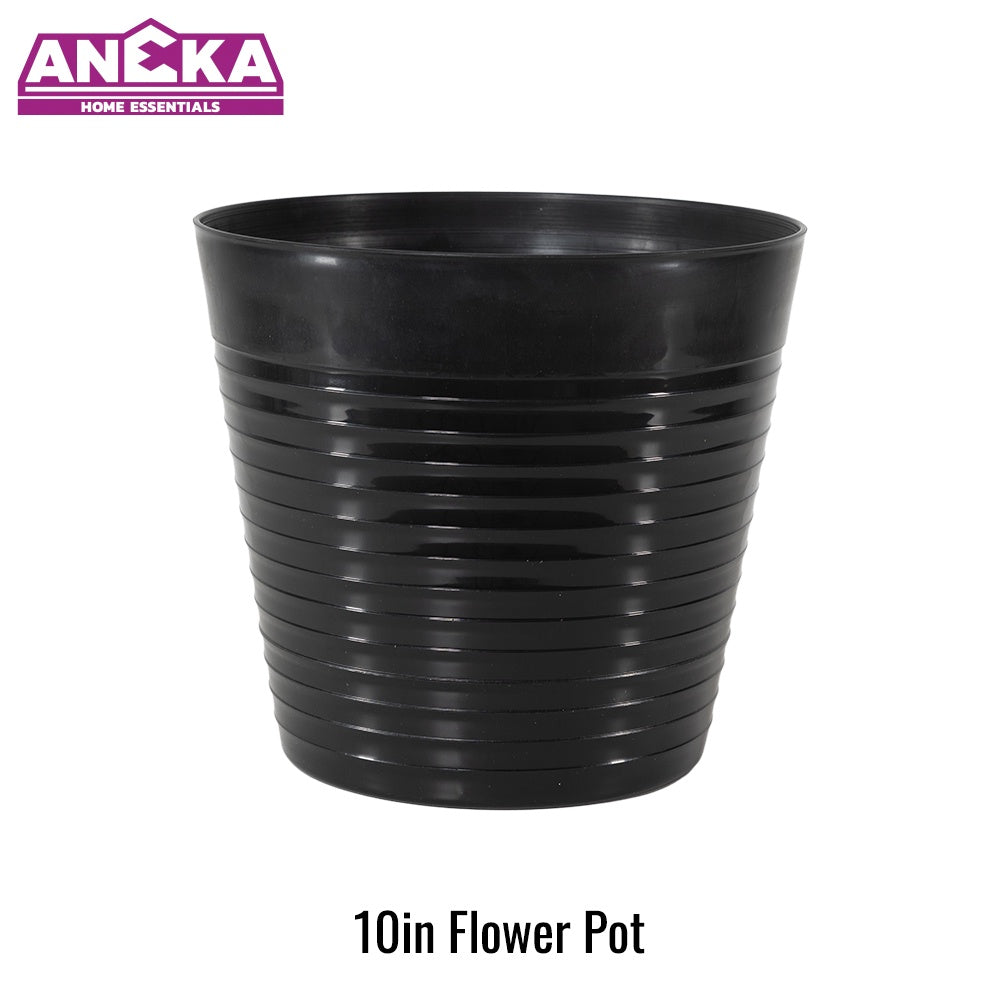 10 Inch Black Flower Pot D263xH235mm BT7206