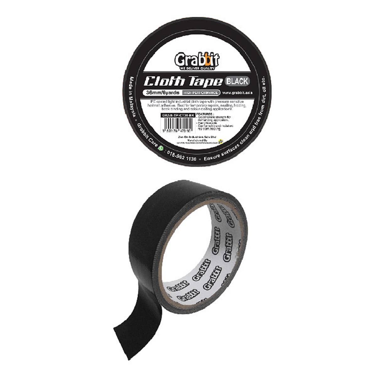 Grabbit Cloth Tape 36mm (Black)