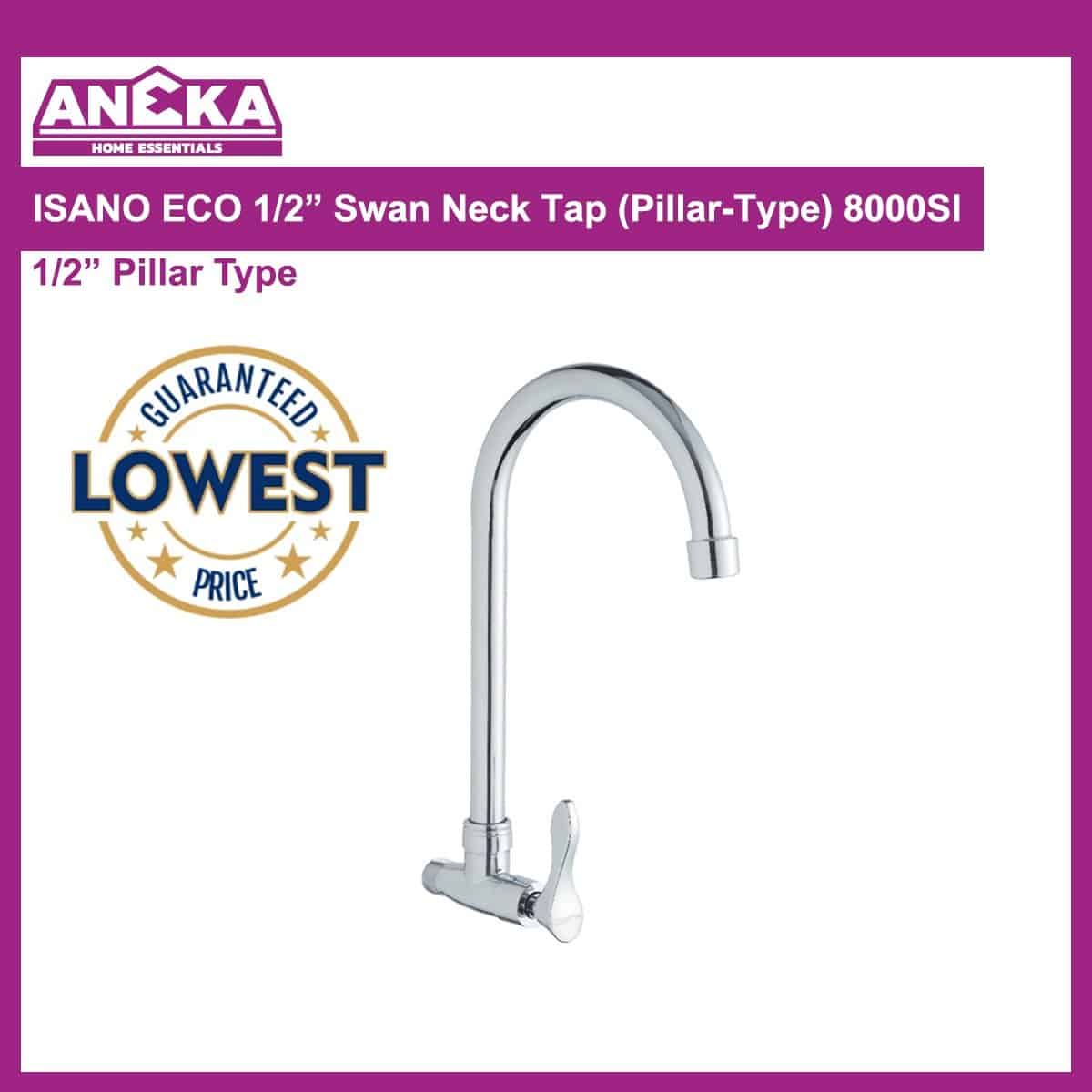 ISANO ECO 1/2" Swan Neck Tap (Wall-Type) 8000SS