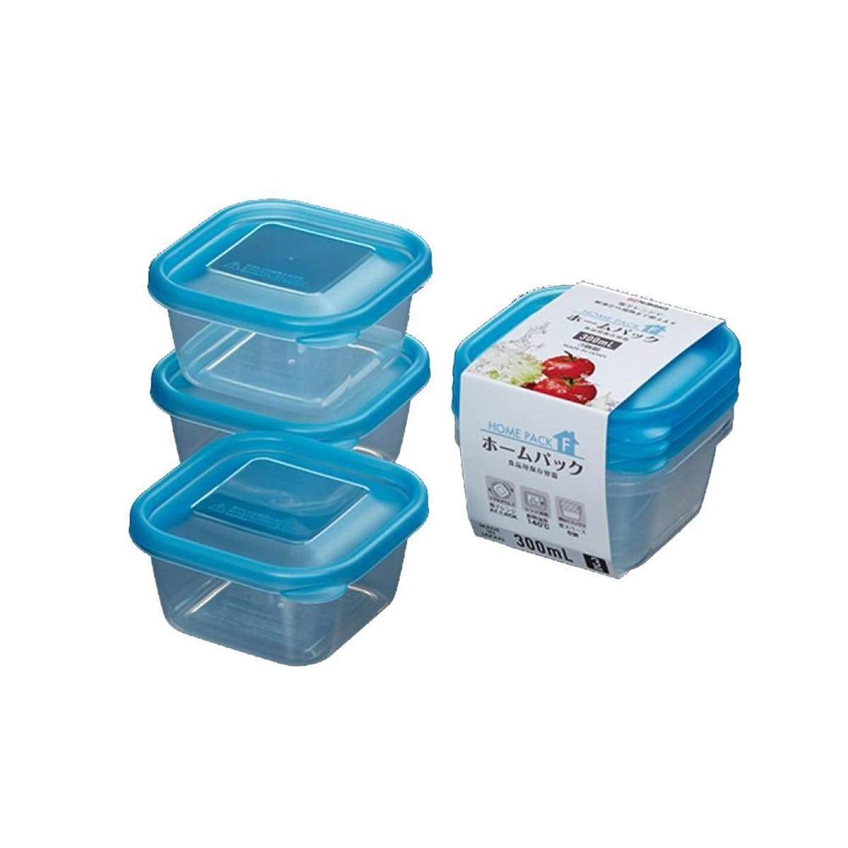 Japanese Plastic Food Storage Container Homepack F (300ml x 3p)