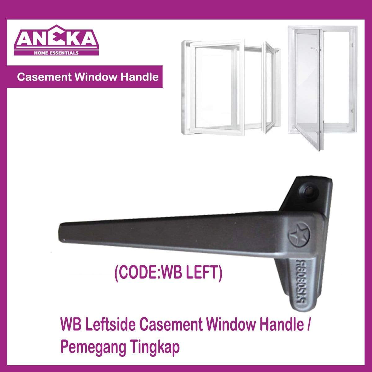 Left Hand Side Casement Handle Window Handle / Pemegang Tingkap 111 MB R/H