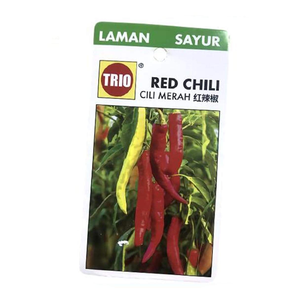 Trio Red Hot Chilli Pepper Vegetable Seeds Benih Cili Padi
