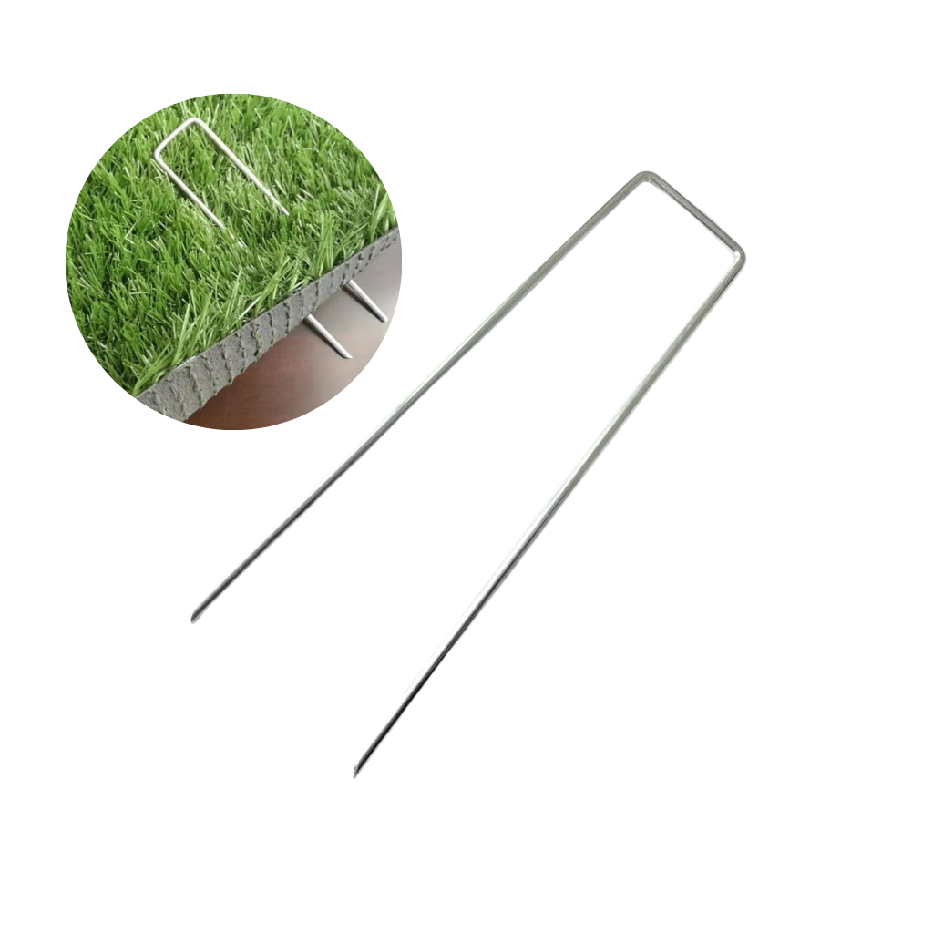 Aneka U-Shaped Artificial Grass Turf Metal Pegs Mesh Mat Staples Weed Paku Rumput Tiruan