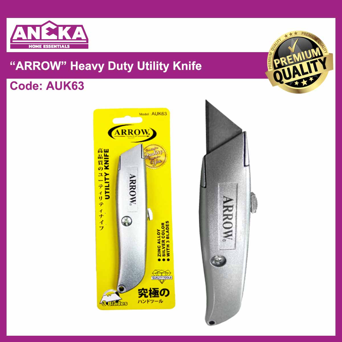 Arrow Heavy Duty Utility Knife AUK63