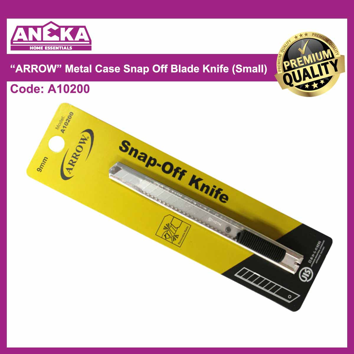 A10200 Arrow Metal Snap Off Blade Knife 9mm