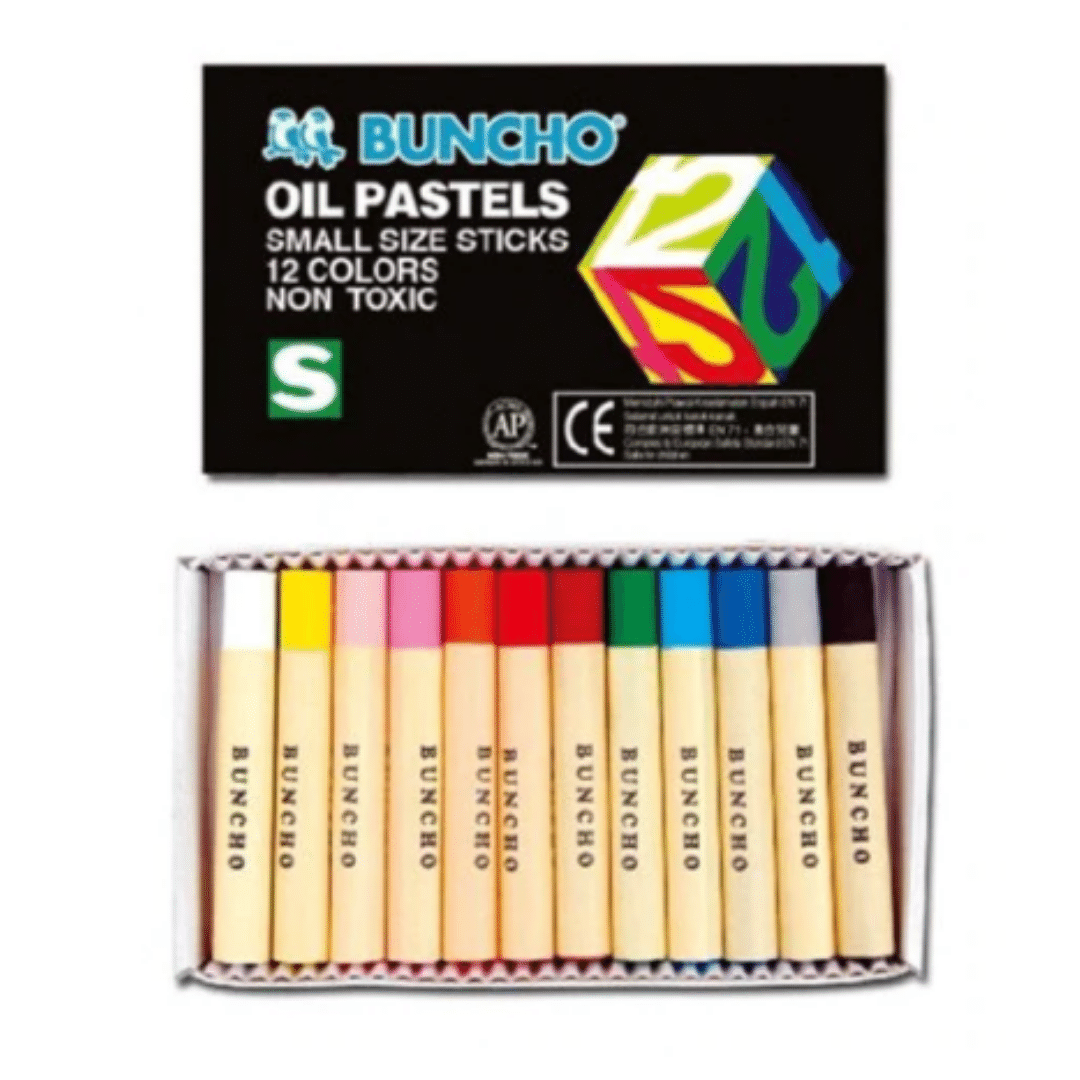 BUNCHO Oil Pastel Small Size Sticks - 12 Colors