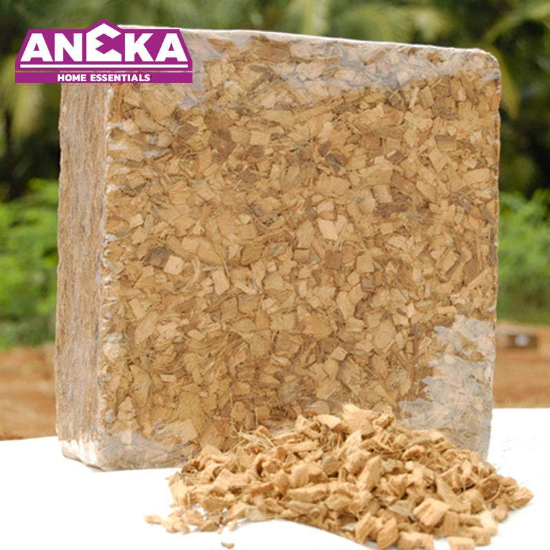 ANEKA Coco Husk Chip (~5KG) Compressed Block (Sabut Kelapa Cincang Coco Chip) (make up 50-60L) (2-4cm chip size)
