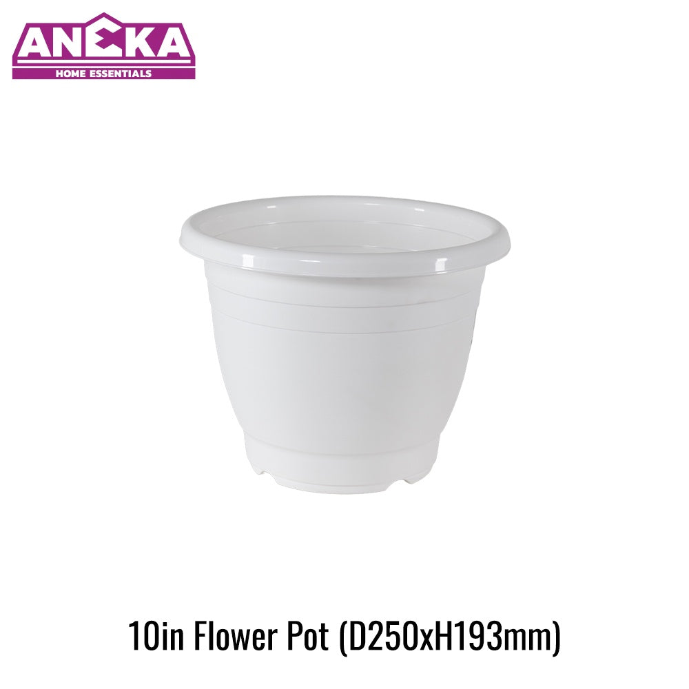 10 Inch White Flower Pot D250xH193mm BT7014