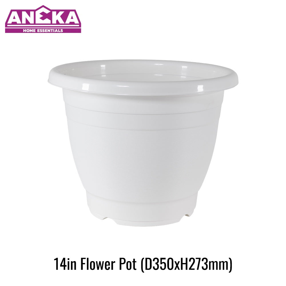 14 Inch White Flower Pot D350xH273mm BT7016