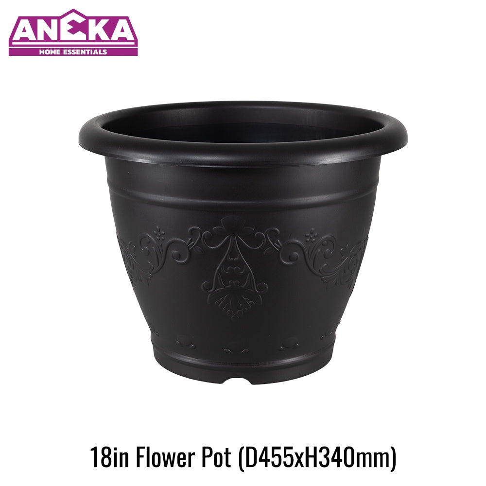 18 Inch Black Flower Pot D455xH340mm BT7305B