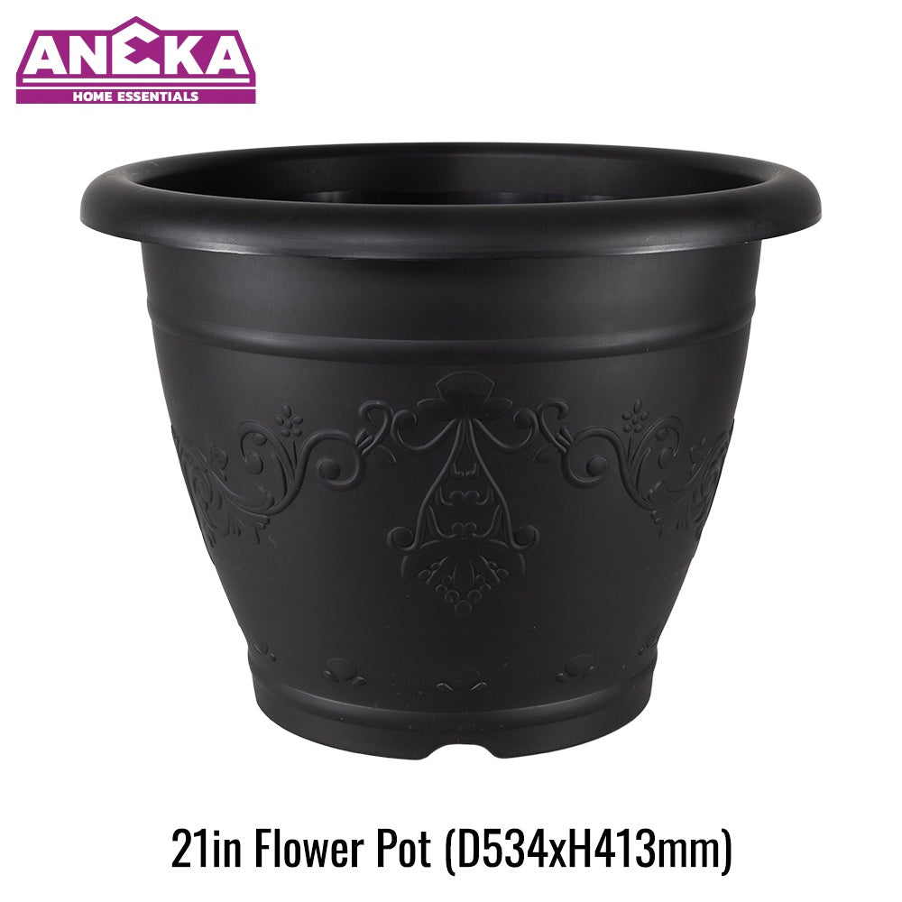 21 Inch Black Flower Pot D534xH413mm BT7306B