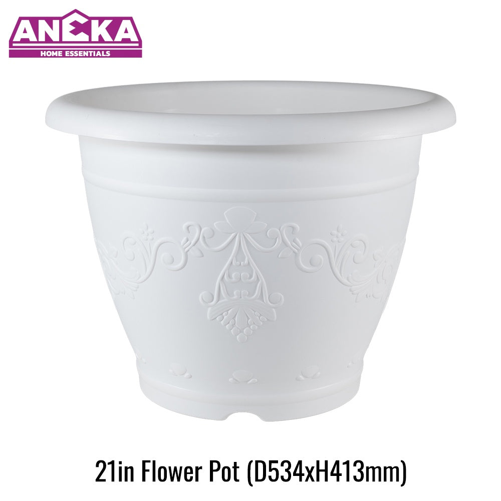 21 Inch White Flower Pot D534xH413mm BT7306A