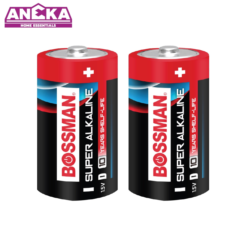 BOSSMAN Super-Alkaline Battery D x 2pcs/card