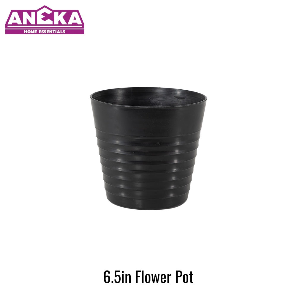 6.5 Inch Black Flower Pot D165xH150mm BT7202