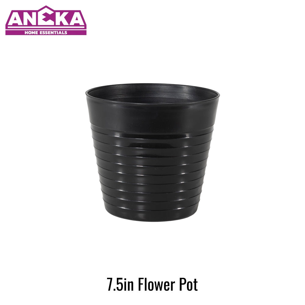 7.5 Inch Black Flower Pot D184xH168mm BT7203
