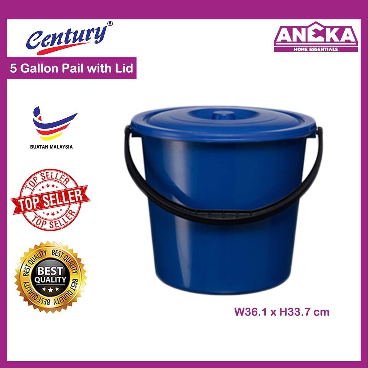 Century Container, 1 Gallon Plastic Pails