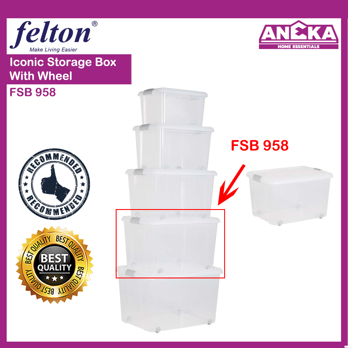FSB958 Felton Iconic Storage Box With Wheel