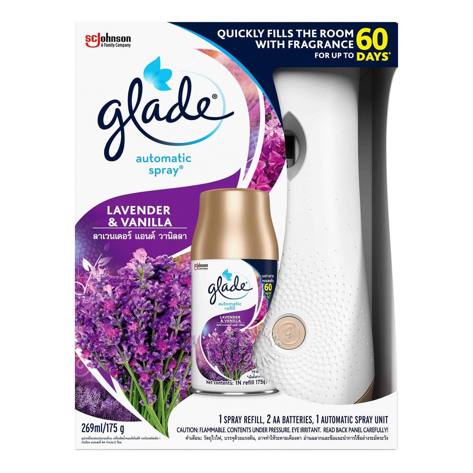 Glade Automatic Spray 3 in 1 Lavender & Vanilla Air Freshener 175g