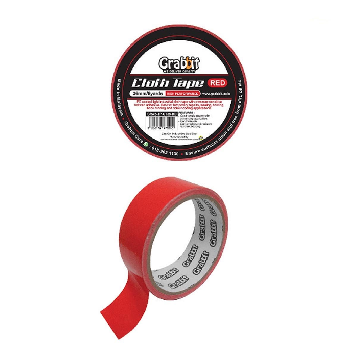 Grabbit Cloth Tape 36mm (Red)