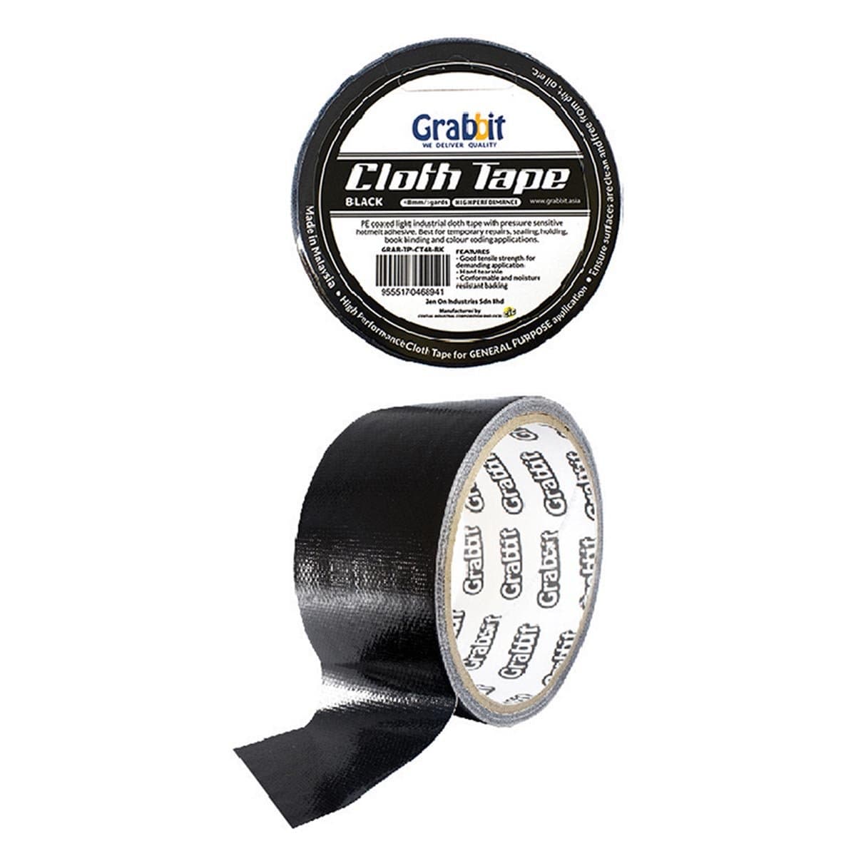 Grabbit Cloth Tape 48mm (Black)