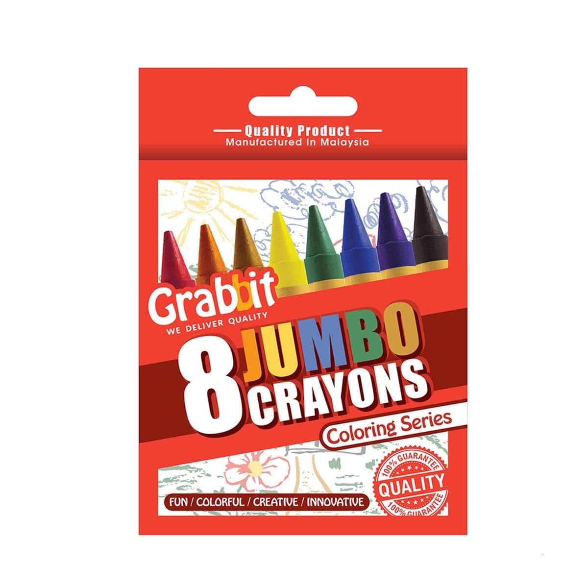 Grabbit Crayons Jumbo 8