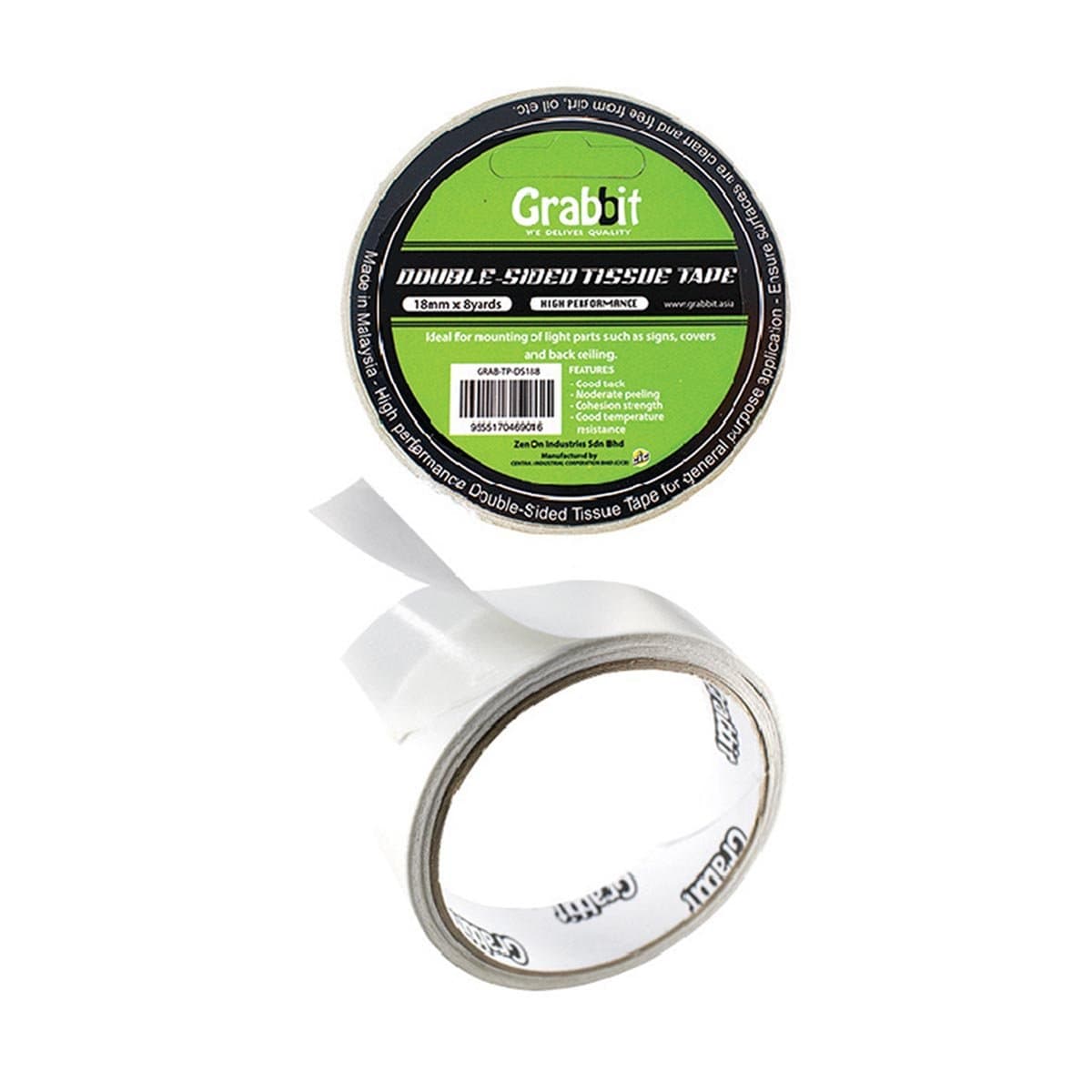 Grabbit Double-Sided Tissue Tape 18mm (2pc)