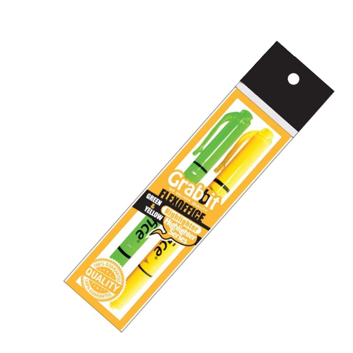 Grabbit Flexoffice Highlighter (Green & Yellow)