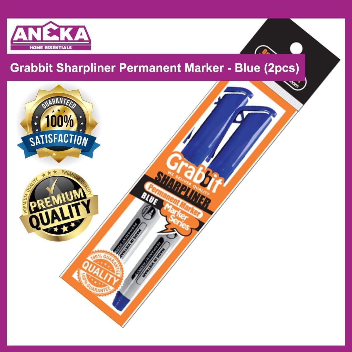 Grabbit Sharpliner Permanent Marker - Blue (2pcs)
