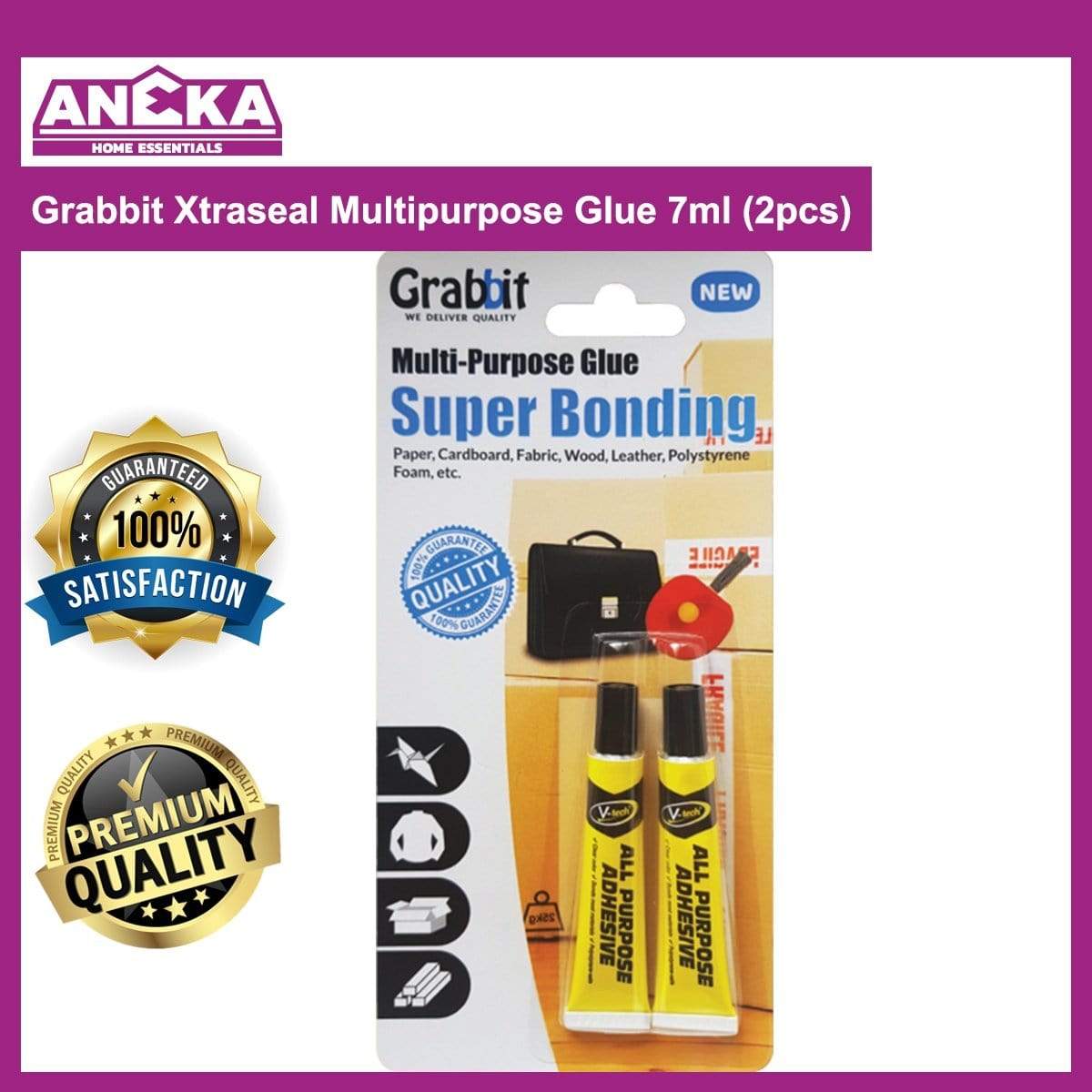 Grabbit Xtraseal Multipurpose Glue 7ml (2pcs)