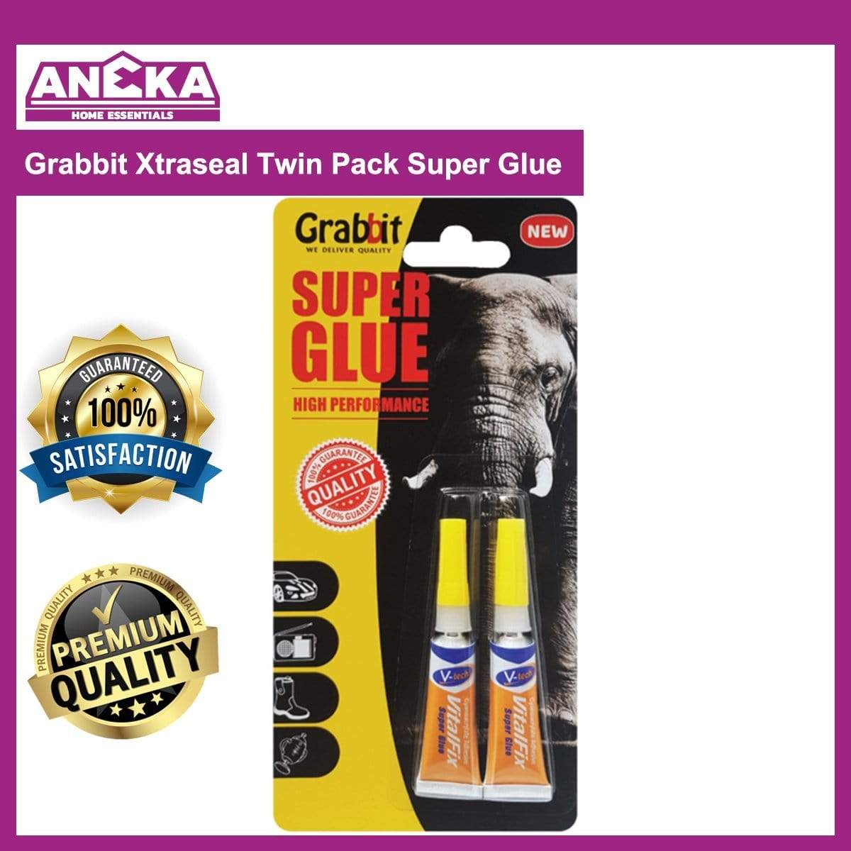 Grabbit Xtraseal Twin Pack Super Glue (2pcs)