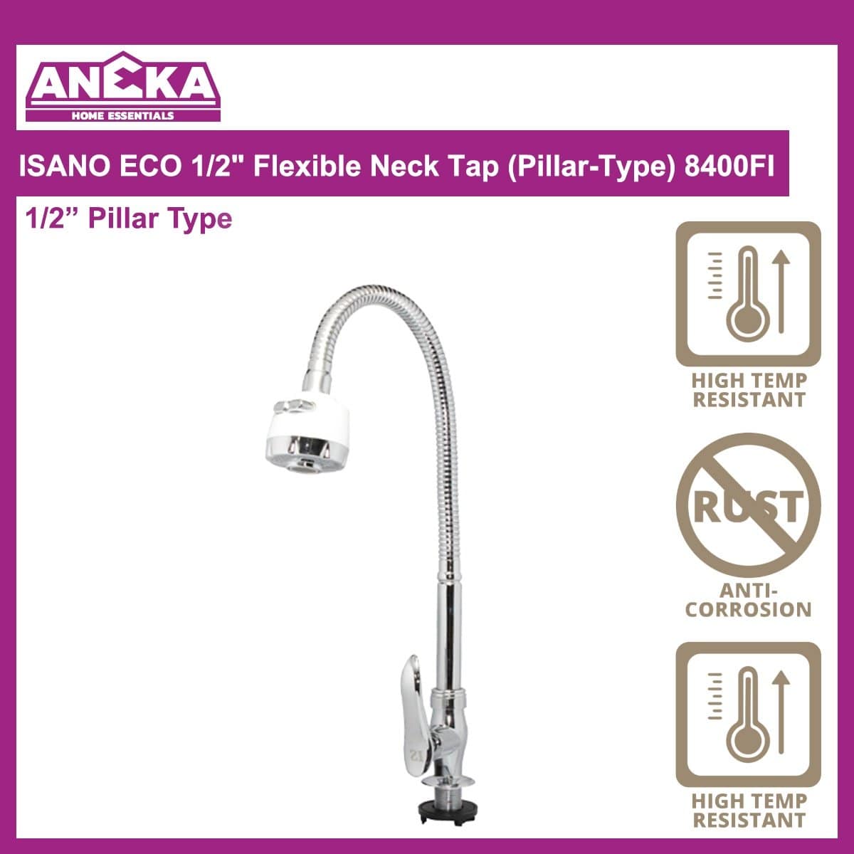 ISANO ECO 1/2" Flexible Neck Tap (Pillar-Type) 8400FI