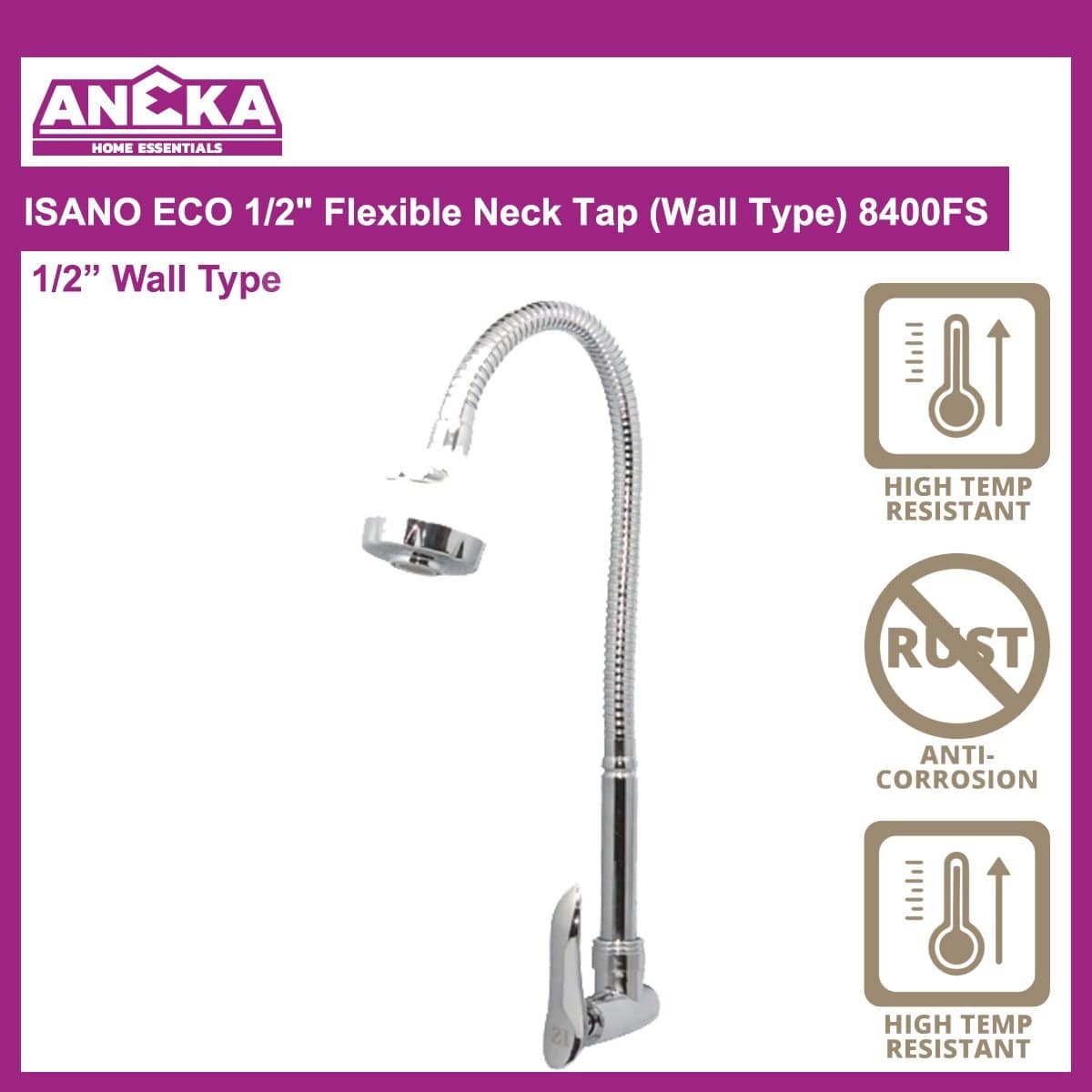 ISANO ECO 1/2" Flexible Neck Tap (Wall Type) 8400FS