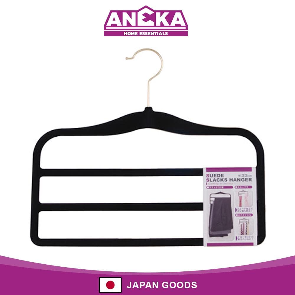 Japanese Suede Slacks Hanger black - Aneka Home Essentials
