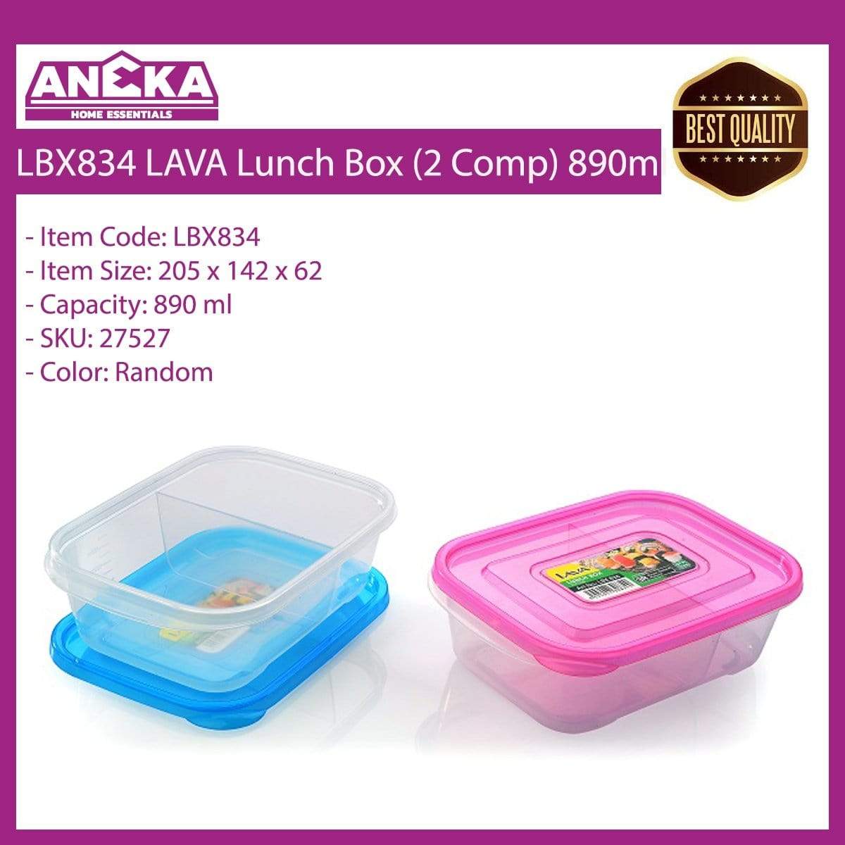 ABARO x LAVA Lunch Box LBX836 Food Container Lunch Box / Snap Lock Storage  Container