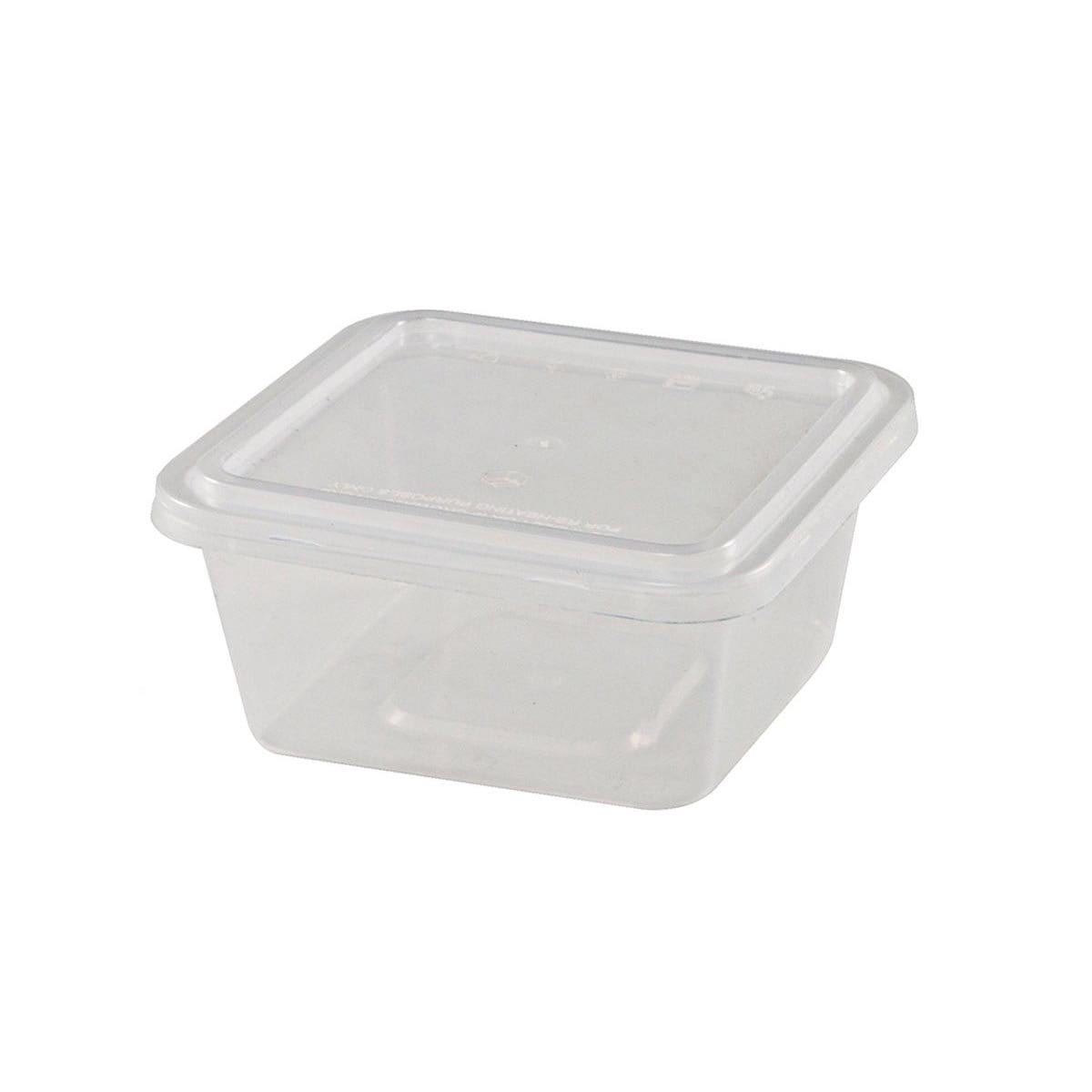 Leaf Square Plastic Food Container 300ml 10pcs LSQ250