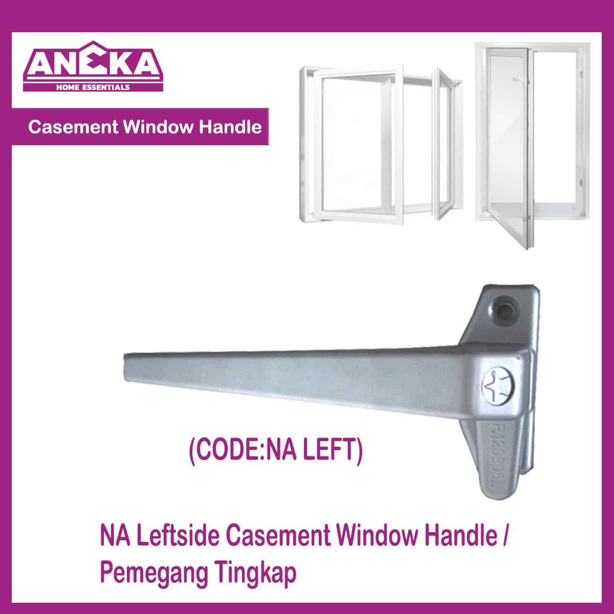 Left Hand Side Casement Handle Window Handle / Pemegang Tingkap 111 NA L/H