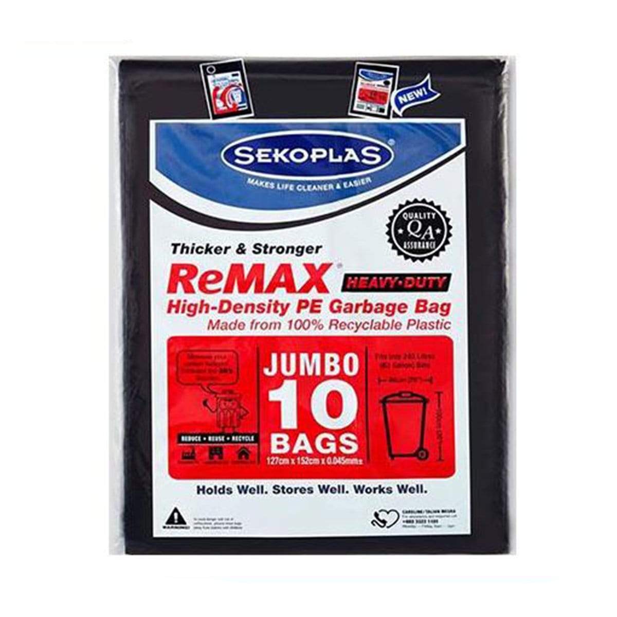 Remax Black Garbage Bag Jumbo 10pc
